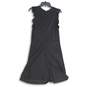NWT Womens Black Short Sleeve Round Neck Back Zip A-Line Dress Size M image number 2