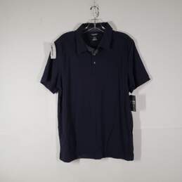 NWT Mens Slim Fit Never Tuck Collared Short Sleeve Pullover Polo Shirt Size L