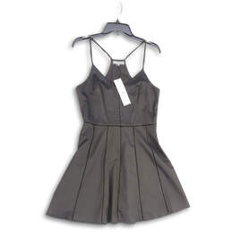NWT Womens Black V Neck Spaghetti Strap Side Zip Mini Dress Size Large