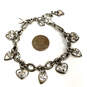Designer Brighton Silver-Tone Lobster Clasp Heart Link Chain Charm Bracelet image number 3