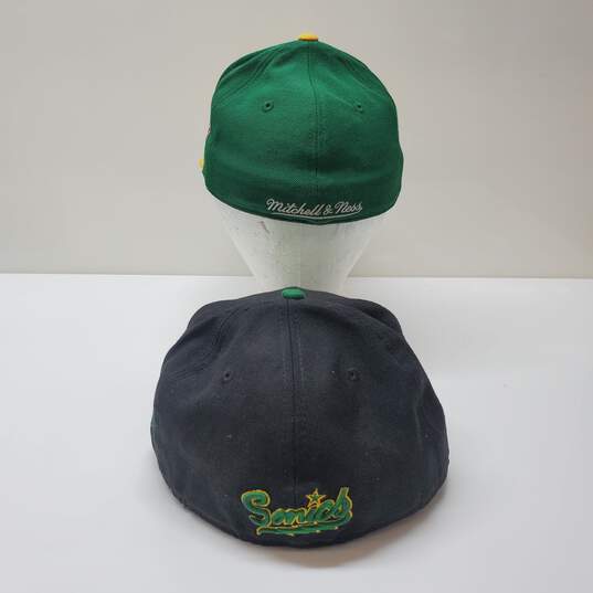 2x Seattle Supersonics Mitchell & Ness Hat 7 1/8 image number 5