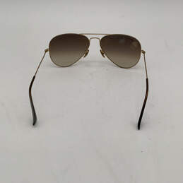 Mens Golden Metal Full Rim Brown Lens Aviator Sunglasses With Case alternative image