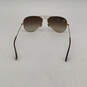 Mens Golden Metal Full Rim Brown Lens Aviator Sunglasses With Case image number 2