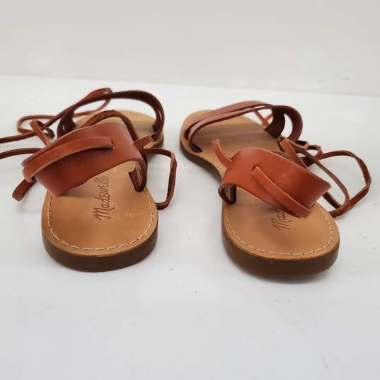 Madewell Brown Leather Flat Women's Sandals image number 6