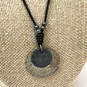 Designer Silpada 925 Sterling Silver Black Cord Round Pendant Necklace image number 2