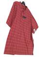 NWT Mens Red Plaid Short Sleeve Collared Button Up Shirt Size 5XL image number 3
