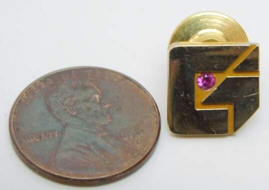 10K Gold Ruby Accent Service Pin 2.0g image number 6