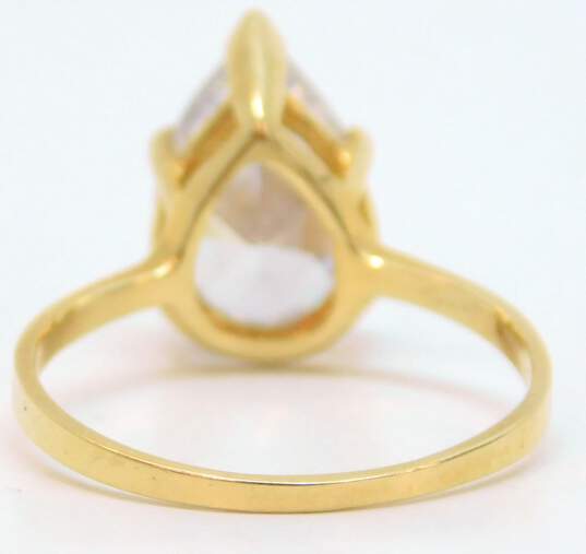 14K Yellow Gold Pear Cut Cubic Zirconia Ring 2.7g image number 7