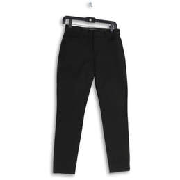 NWT Womens Black Slim Fit Stretch Washable Mid Rise Dress Pants Size 0