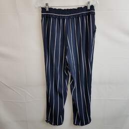 Zara navy and white vertical stripe pull on pants M