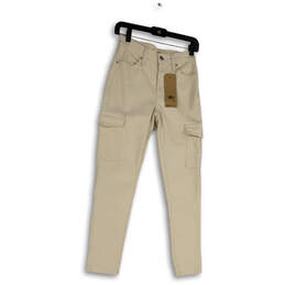 NWT Womens Ivory 721 High Rise Light Wash Cargo Pockets Skinny Jeans Sz 26