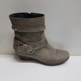 Pikolinos Ladies Brujas Olive Leather Zip Up US 6 Buckle Slouch Ankle Boots