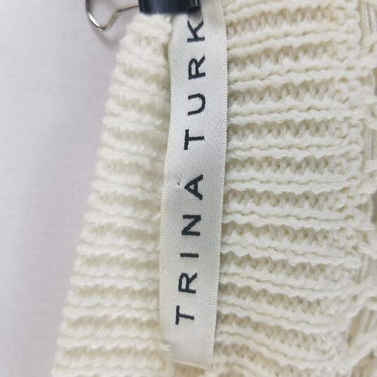 Trina Turk Women Ivory Open Knit Sweater S image number 3
