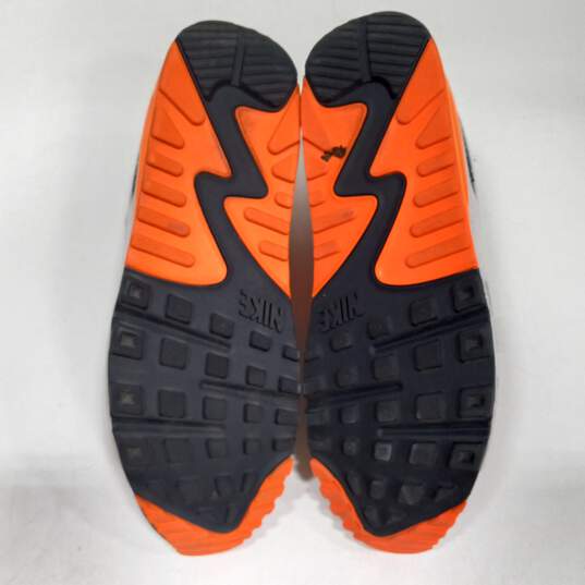 Men's Navy, Gray & Orange Nike Air Max 90 Hyperfuse Shoes-12 image number 5