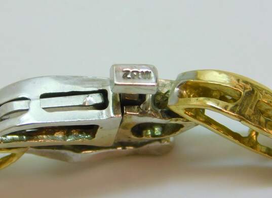 10K Two Tone Gold 1.09 CTTW Diamond Tennis Bracelet 7.7g image number 2