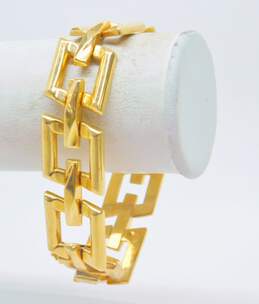 Milor 14K Gold Puffed Slanted Squares Chunky Link Chain Bracelet 24.2g