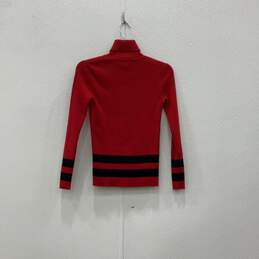 Womens Red Knitted Long Sleeve Turtleneck Pullover Sweater Size PS alternative image