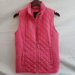 Talbots Solid Pink Quilted Polyester Puffer Vest Size XS