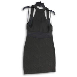 NWT Womens Gray Chevron Square Neck Sleeveless Sheath Dress Size Medium alternative image