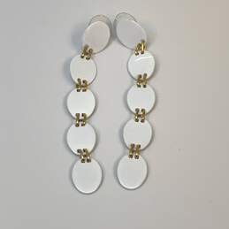 Designer J. Crew Gold-Tone Convex Oval Shape Linear Dangle Drop Earrings alternative image