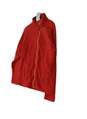 Mens Red Long Sleeve Stand Up Collar Fleece Full Zip Jacket Size Medium image number 2