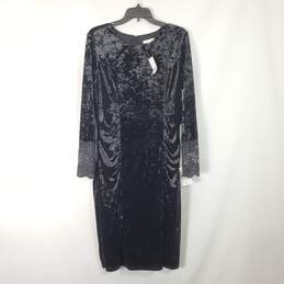 NY & Co Women Black Velvet Dress L NWT