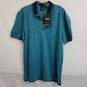 Hugo Boss men's green knit polo shirt slim fit large nwt image number 1