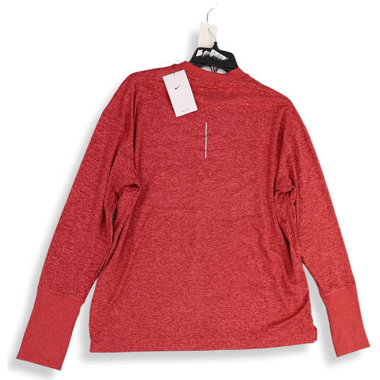 NWT Womens Red Thumb Hole Long Sleeve Pullover Activewear T-Shirt Size XL image number 2