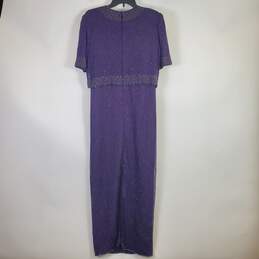 Lawrence Kazar Women Purple Beaded Dress L alternative image