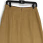 Womens Tan Flat Front Back Zip Midi A-Line Skirt Size 6 image number 4
