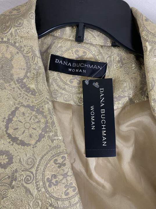 Dana Buchman Women Gold Demask Blazer Jacket 20 NWT image number 3