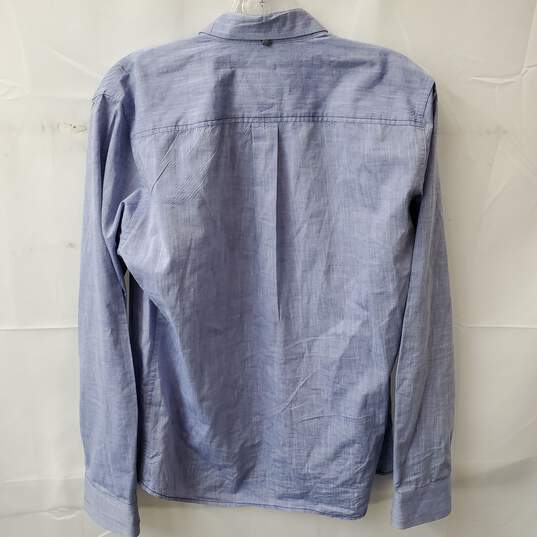 Bombfell Descendent of Thieves Cotton M Light Blue Button Up Long Sleeve Shirt image number 6