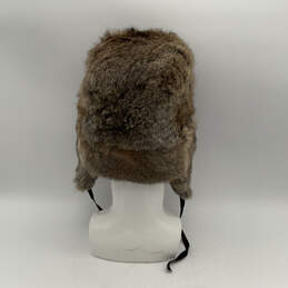 Womens Brown Rabbit Fur Adjustable Ear Flap Winter Trapper Hat Size Large alternative image
