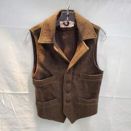 Filson Brown Button Up Vest Size S