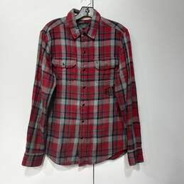 Harley-Davidson Men's Red Plaid Cotton LS Snap Casual Shirt Size M
