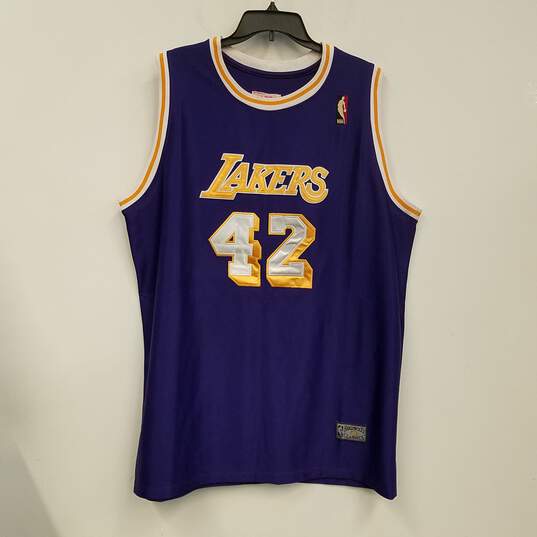 Mens Purple Los Angeles Lakers James Worthy #42 Basketball NBA Jersey Sz 56 image number 2