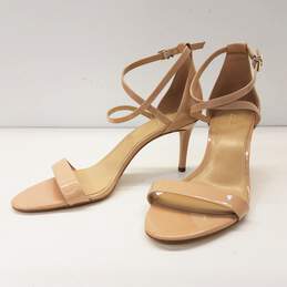 Michael Kors Patent Leather Ava Mid Sandal Light Beige 9.5