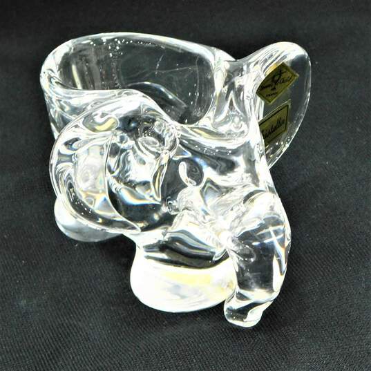 Vannes Le Chatel Art Glass ELEPHANT Crystal Trinket Dish ~ Made in France image number 3