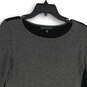 Womens Gray Black Colorblock Long Sleeve Crew Neck Pullover Sweater Sz S/P image number 3