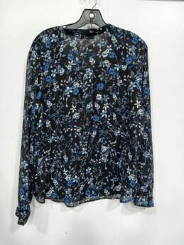 Tommy Hilfiger Black And Blue Floral Blouse Size XL NWT alternative image