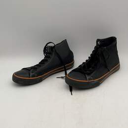 Harley Davidson Mens Nathan D93816 Black Orange Lace Up Sneaker Shoes Size 8.5