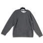 Womens Gray Crew Neck Front Pockets Long Sleeve Pullover Sweatshirt Size L image number 1