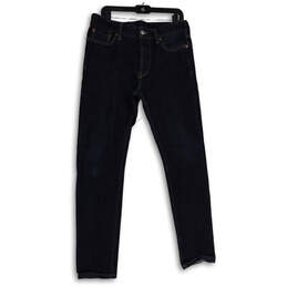 Mens Blue Denim Dark Wash 5-Pocket Design Skinny Leg Jeans Size 34/34