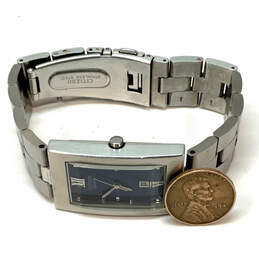 Designer Citizens Eco Drive Silver-Tone Rectangle Dial Analog Wristwatch alternative image
