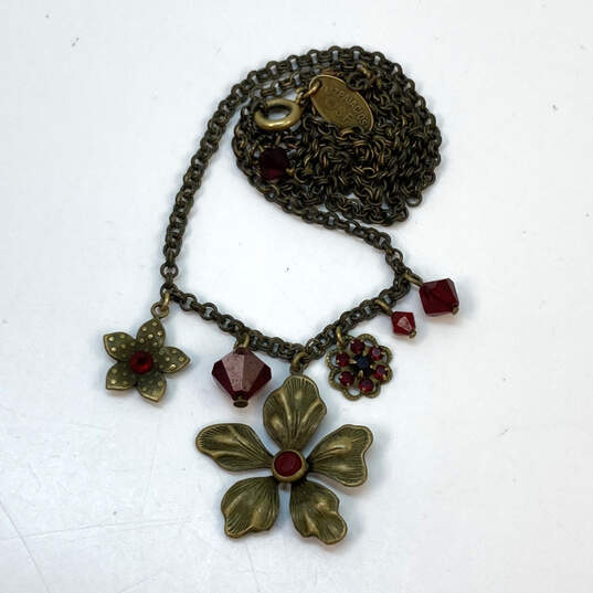 Designer Liz Palacios Gold-Tone Ring Clasp Flower Pendant Necklace image number 2