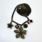 Designer Liz Palacios Gold-Tone Ring Clasp Flower Pendant Necklace image number 2