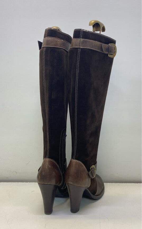 (r)elativity "Eve" Brown Suede Under the Knee Boot with Gold Belt Detail Women 7 image number 4