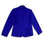 Womens Blue Peak Lapel Long Sleeve Flap Pocket One Button Blazer Size 14 image number 2