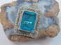 NB Nicky Butler 925 Teal Blue Spinel Faceted Dotted Rectangle Statement Ring 10.3g image number 3