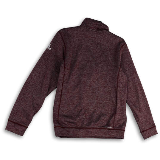 Womens Purple Long Sleeve Mock Neck Quarter Zip Pullover Sweatshirt Size S image number 2